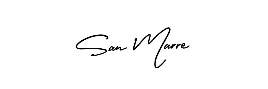 Design your own signature with our free online signature maker. With this signature software, you can create a handwritten (AmerikaSignatureDemo-Regular) signature for name San Marre. San Marre signature style 3 images and pictures png