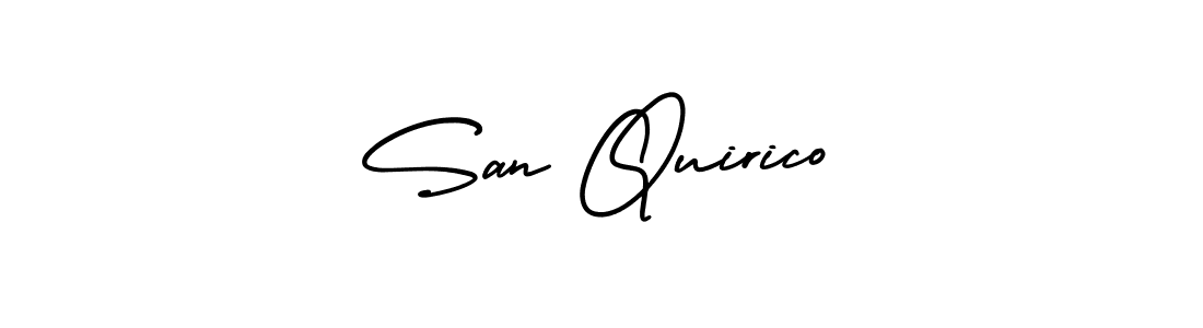 It looks lik you need a new signature style for name San Quirico. Design unique handwritten (AmerikaSignatureDemo-Regular) signature with our free signature maker in just a few clicks. San Quirico signature style 3 images and pictures png