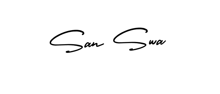 Make a short San Swa signature style. Manage your documents anywhere anytime using AmerikaSignatureDemo-Regular. Create and add eSignatures, submit forms, share and send files easily. San Swa signature style 3 images and pictures png