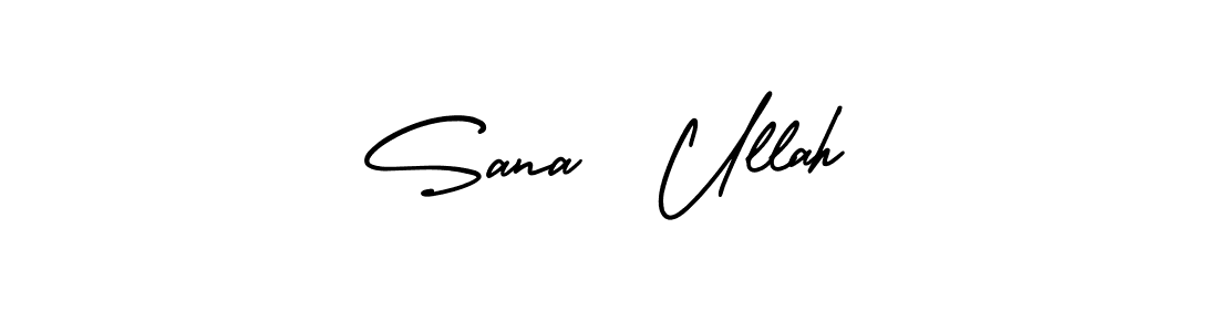 The best way (AmerikaSignatureDemo-Regular) to make a short signature is to pick only two or three words in your name. The name Sana  Ullah include a total of six letters. For converting this name. Sana  Ullah signature style 3 images and pictures png