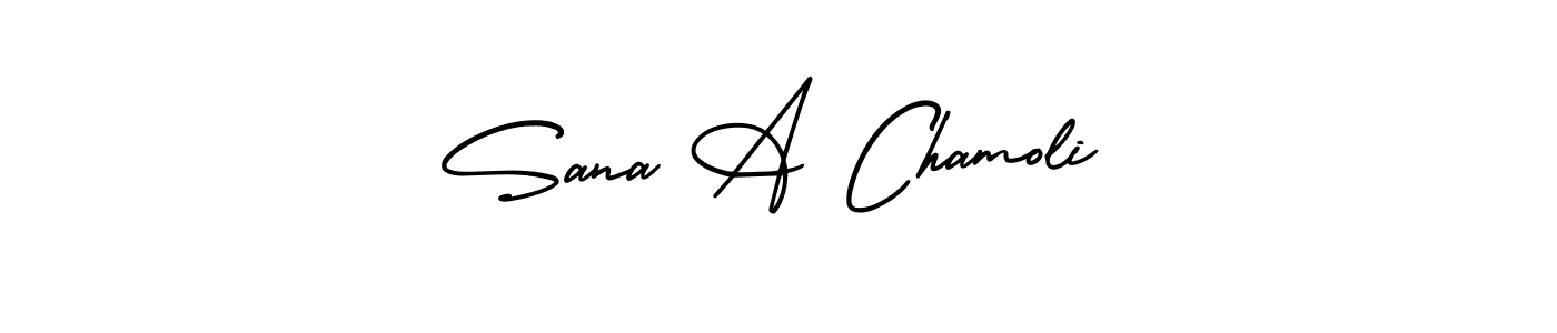 Create a beautiful signature design for name Sana A Chamoli. With this signature (AmerikaSignatureDemo-Regular) fonts, you can make a handwritten signature for free. Sana A Chamoli signature style 3 images and pictures png