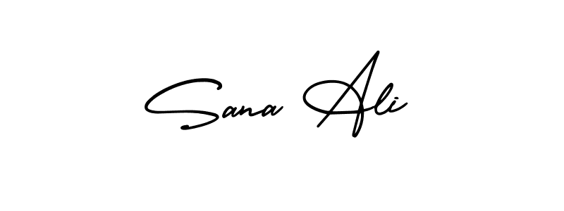 How to make Sana Ali name signature. Use AmerikaSignatureDemo-Regular style for creating short signs online. This is the latest handwritten sign. Sana Ali signature style 3 images and pictures png