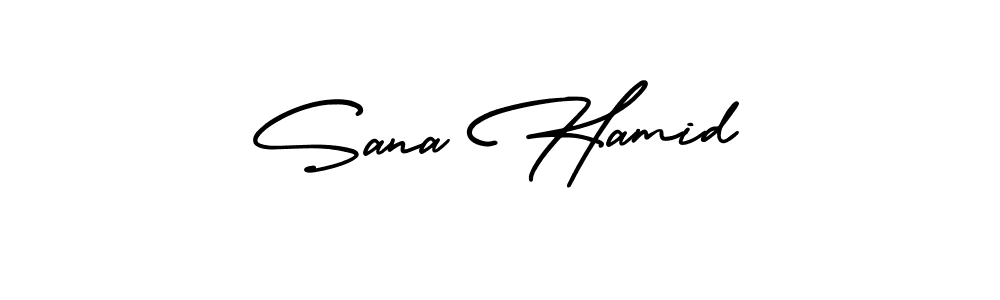 Make a short Sana Hamid signature style. Manage your documents anywhere anytime using AmerikaSignatureDemo-Regular. Create and add eSignatures, submit forms, share and send files easily. Sana Hamid signature style 3 images and pictures png