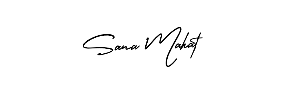 How to Draw Sana Mahat signature style? AmerikaSignatureDemo-Regular is a latest design signature styles for name Sana Mahat. Sana Mahat signature style 3 images and pictures png