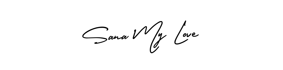 This is the best signature style for the Sana My Love name. Also you like these signature font (AmerikaSignatureDemo-Regular). Mix name signature. Sana My Love signature style 3 images and pictures png