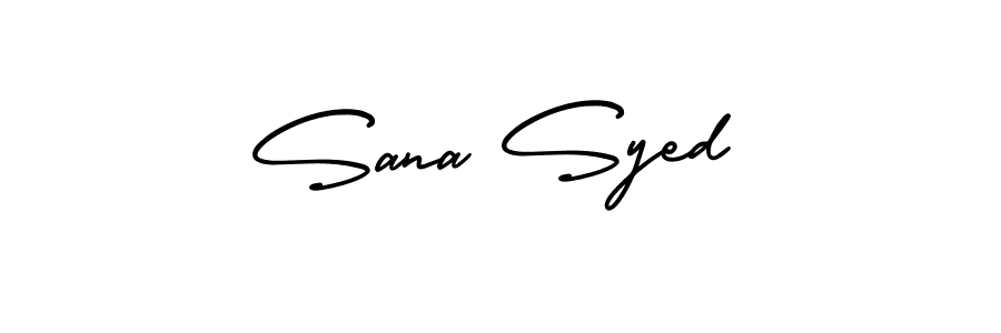 Sana Syed stylish signature style. Best Handwritten Sign (AmerikaSignatureDemo-Regular) for my name. Handwritten Signature Collection Ideas for my name Sana Syed. Sana Syed signature style 3 images and pictures png