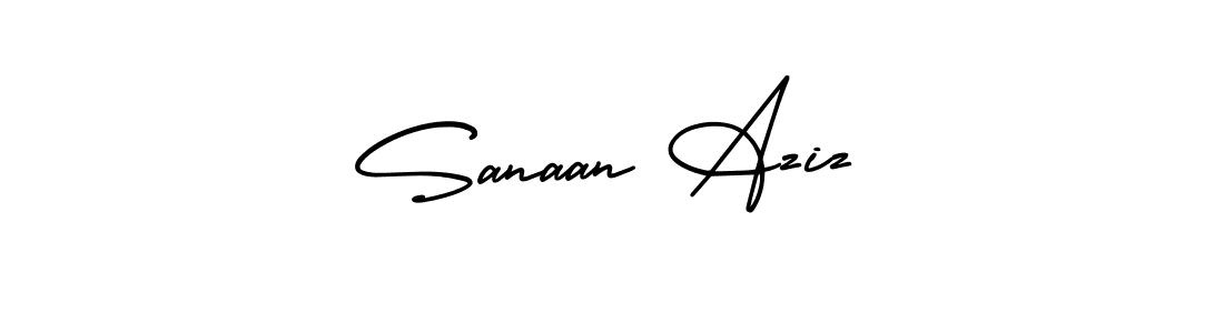 Create a beautiful signature design for name Sanaan Aziz. With this signature (AmerikaSignatureDemo-Regular) fonts, you can make a handwritten signature for free. Sanaan Aziz signature style 3 images and pictures png