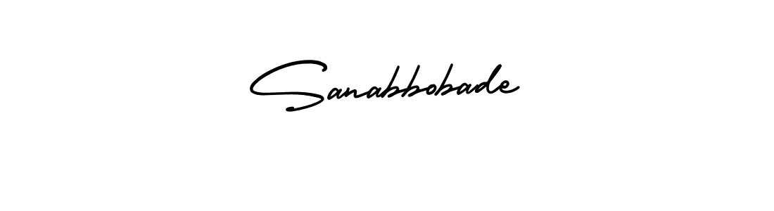 You should practise on your own different ways (AmerikaSignatureDemo-Regular) to write your name (Sanabbobade) in signature. don't let someone else do it for you. Sanabbobade signature style 3 images and pictures png