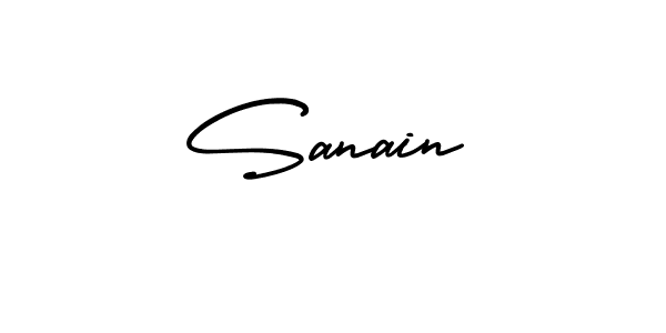 How to make Sanain name signature. Use AmerikaSignatureDemo-Regular style for creating short signs online. This is the latest handwritten sign. Sanain signature style 3 images and pictures png