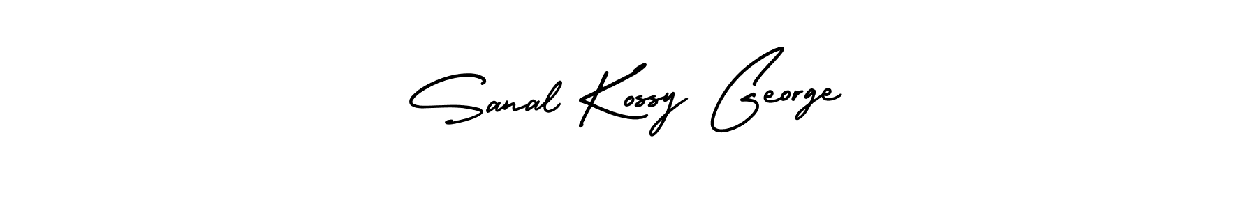 You should practise on your own different ways (AmerikaSignatureDemo-Regular) to write your name (Sanal Kossy George) in signature. don't let someone else do it for you. Sanal Kossy George signature style 3 images and pictures png