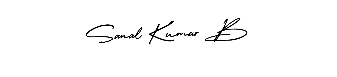 The best way (AmerikaSignatureDemo-Regular) to make a short signature is to pick only two or three words in your name. The name Sanal Kumar B include a total of six letters. For converting this name. Sanal Kumar B signature style 3 images and pictures png