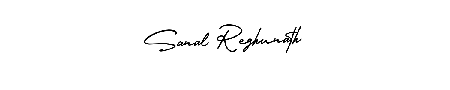 How to Draw Sanal Reghunath signature style? AmerikaSignatureDemo-Regular is a latest design signature styles for name Sanal Reghunath. Sanal Reghunath signature style 3 images and pictures png