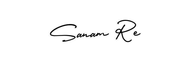 if you are searching for the best signature style for your name Sanam Re. so please give up your signature search. here we have designed multiple signature styles  using AmerikaSignatureDemo-Regular. Sanam Re signature style 3 images and pictures png
