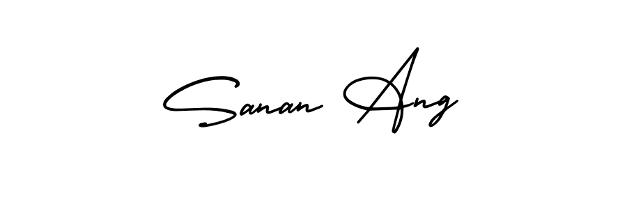 This is the best signature style for the Sanan Ang name. Also you like these signature font (AmerikaSignatureDemo-Regular). Mix name signature. Sanan Ang signature style 3 images and pictures png