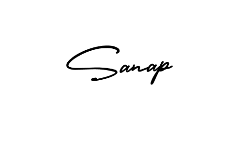 The best way (AmerikaSignatureDemo-Regular) to make a short signature is to pick only two or three words in your name. The name Sanap include a total of six letters. For converting this name. Sanap signature style 3 images and pictures png