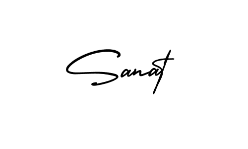 Use a signature maker to create a handwritten signature online. With this signature software, you can design (AmerikaSignatureDemo-Regular) your own signature for name Sanat. Sanat signature style 3 images and pictures png