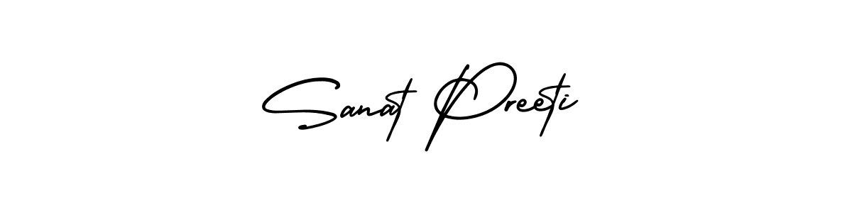 Make a beautiful signature design for name Sanat Preeti. With this signature (AmerikaSignatureDemo-Regular) style, you can create a handwritten signature for free. Sanat Preeti signature style 3 images and pictures png