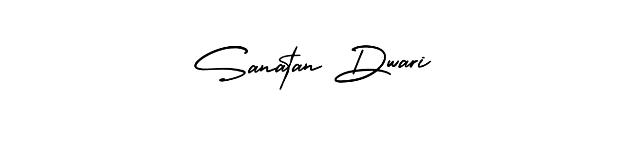 The best way (AmerikaSignatureDemo-Regular) to make a short signature is to pick only two or three words in your name. The name Sanatan Dwari include a total of six letters. For converting this name. Sanatan Dwari signature style 3 images and pictures png