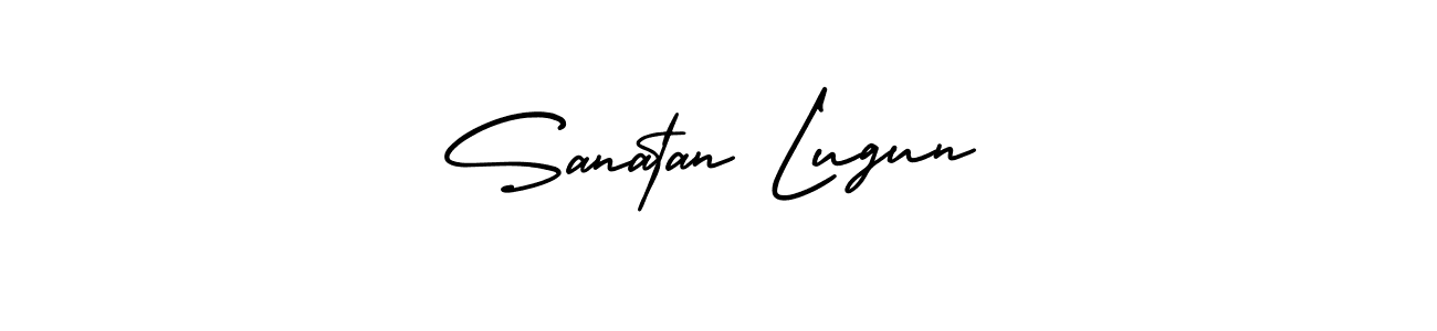 How to make Sanatan Lugun name signature. Use AmerikaSignatureDemo-Regular style for creating short signs online. This is the latest handwritten sign. Sanatan Lugun signature style 3 images and pictures png