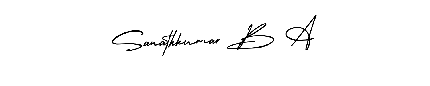 Make a short Sanathkumar B A signature style. Manage your documents anywhere anytime using AmerikaSignatureDemo-Regular. Create and add eSignatures, submit forms, share and send files easily. Sanathkumar B A signature style 3 images and pictures png