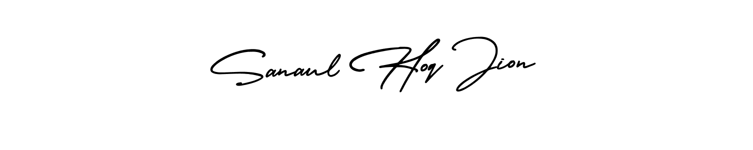 How to make Sanaul Hoq Jion name signature. Use AmerikaSignatureDemo-Regular style for creating short signs online. This is the latest handwritten sign. Sanaul Hoq Jion signature style 3 images and pictures png