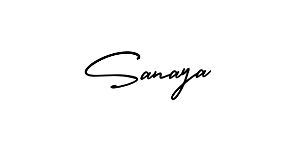 The best way (AmerikaSignatureDemo-Regular) to make a short signature is to pick only two or three words in your name. The name Sanaya include a total of six letters. For converting this name. Sanaya signature style 3 images and pictures png