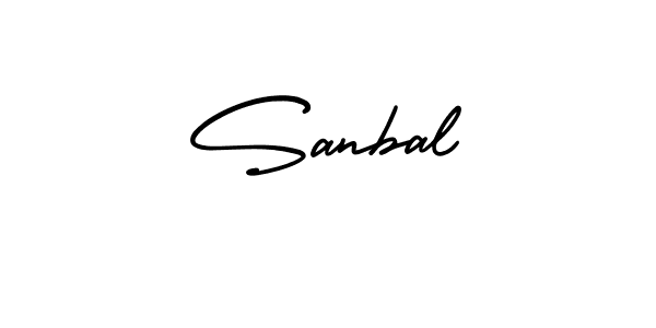 Use a signature maker to create a handwritten signature online. With this signature software, you can design (AmerikaSignatureDemo-Regular) your own signature for name Sanbal. Sanbal signature style 3 images and pictures png