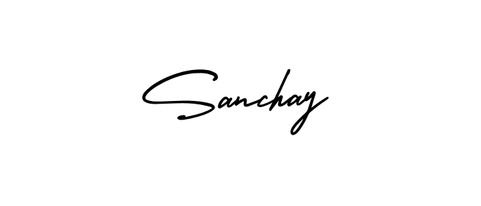 The best way (AmerikaSignatureDemo-Regular) to make a short signature is to pick only two or three words in your name. The name Sanchay include a total of six letters. For converting this name. Sanchay signature style 3 images and pictures png