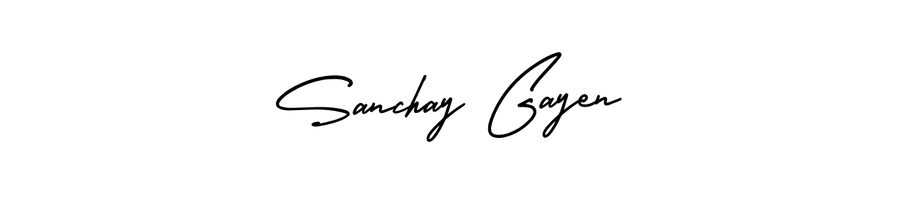 Sanchay Gayen stylish signature style. Best Handwritten Sign (AmerikaSignatureDemo-Regular) for my name. Handwritten Signature Collection Ideas for my name Sanchay Gayen. Sanchay Gayen signature style 3 images and pictures png