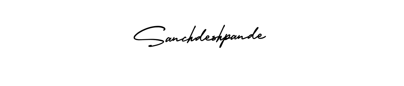 Sanchdeshpande stylish signature style. Best Handwritten Sign (AmerikaSignatureDemo-Regular) for my name. Handwritten Signature Collection Ideas for my name Sanchdeshpande. Sanchdeshpande signature style 3 images and pictures png