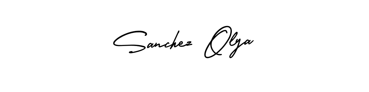 This is the best signature style for the Sanchez Olya name. Also you like these signature font (AmerikaSignatureDemo-Regular). Mix name signature. Sanchez Olya signature style 3 images and pictures png