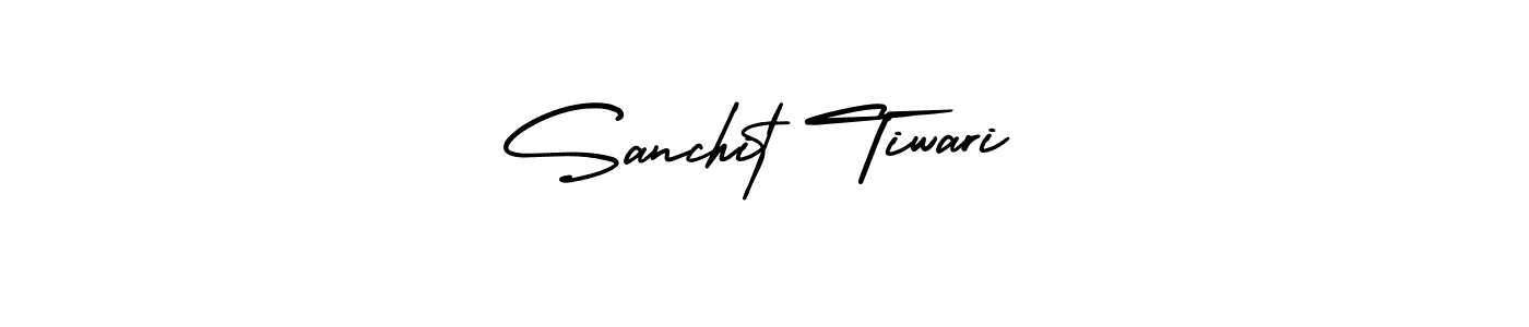 This is the best signature style for the Sanchit Tiwari name. Also you like these signature font (AmerikaSignatureDemo-Regular). Mix name signature. Sanchit Tiwari signature style 3 images and pictures png