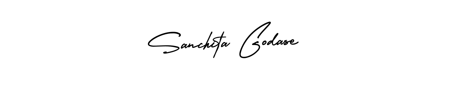 How to make Sanchita Godase signature? AmerikaSignatureDemo-Regular is a professional autograph style. Create handwritten signature for Sanchita Godase name. Sanchita Godase signature style 3 images and pictures png