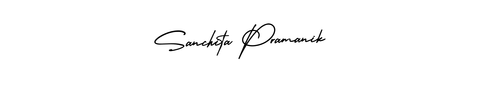 Make a beautiful signature design for name Sanchita Pramanik. With this signature (AmerikaSignatureDemo-Regular) style, you can create a handwritten signature for free. Sanchita Pramanik signature style 3 images and pictures png