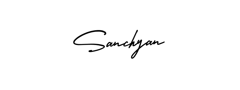 The best way (AmerikaSignatureDemo-Regular) to make a short signature is to pick only two or three words in your name. The name Sanchyan include a total of six letters. For converting this name. Sanchyan signature style 3 images and pictures png