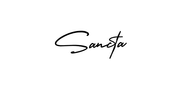 Create a beautiful signature design for name Sancta. With this signature (AmerikaSignatureDemo-Regular) fonts, you can make a handwritten signature for free. Sancta signature style 3 images and pictures png