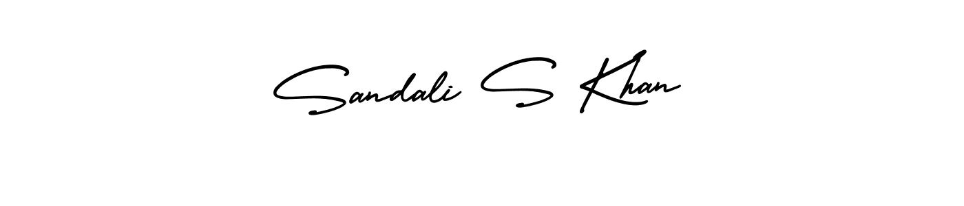 The best way (AmerikaSignatureDemo-Regular) to make a short signature is to pick only two or three words in your name. The name Sandali S Khan include a total of six letters. For converting this name. Sandali S Khan signature style 3 images and pictures png