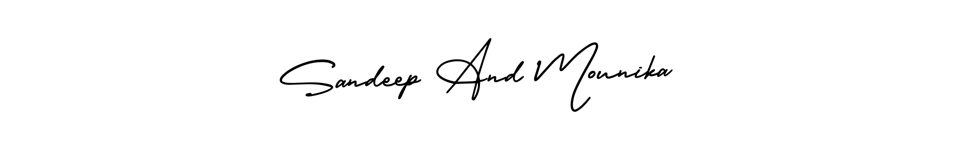 Similarly AmerikaSignatureDemo-Regular is the best handwritten signature design. Signature creator online .You can use it as an online autograph creator for name Sandeep And Mounika. Sandeep And Mounika signature style 3 images and pictures png