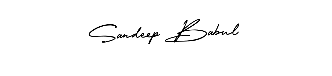 You should practise on your own different ways (AmerikaSignatureDemo-Regular) to write your name (Sandeep Babul) in signature. don't let someone else do it for you. Sandeep Babul signature style 3 images and pictures png