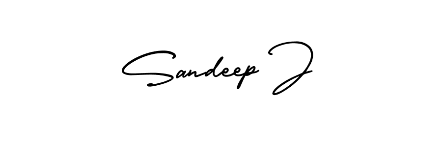 Also You can easily find your signature by using the search form. We will create Sandeep J name handwritten signature images for you free of cost using AmerikaSignatureDemo-Regular sign style. Sandeep J signature style 3 images and pictures png