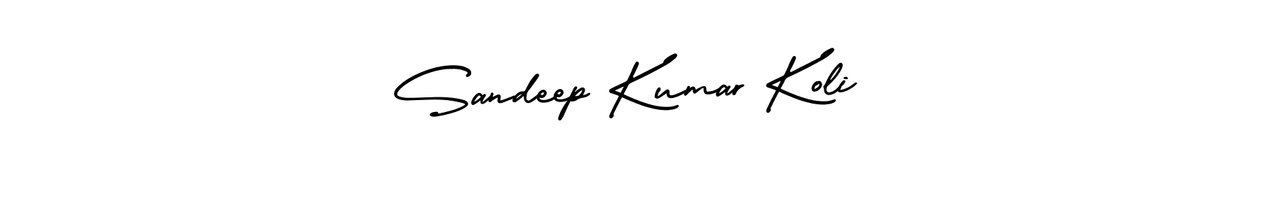 You should practise on your own different ways (AmerikaSignatureDemo-Regular) to write your name (Sandeep Kumar Koli) in signature. don't let someone else do it for you. Sandeep Kumar Koli signature style 3 images and pictures png