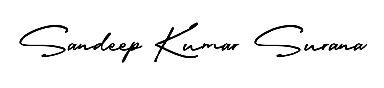 Elevate your brand with a stunning Sandeep Kumar Surana eSignature. The AmerikaSignatureDemo-Regular style provides a balanced, flowing aesthetic for everyday signing. Sandeep Kumar Surana signature style 3 images and pictures png