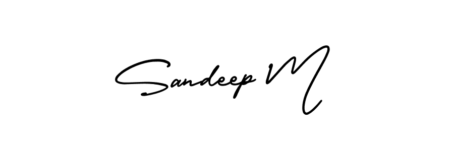 How to make Sandeep M name signature. Use AmerikaSignatureDemo-Regular style for creating short signs online. This is the latest handwritten sign. Sandeep M signature style 3 images and pictures png