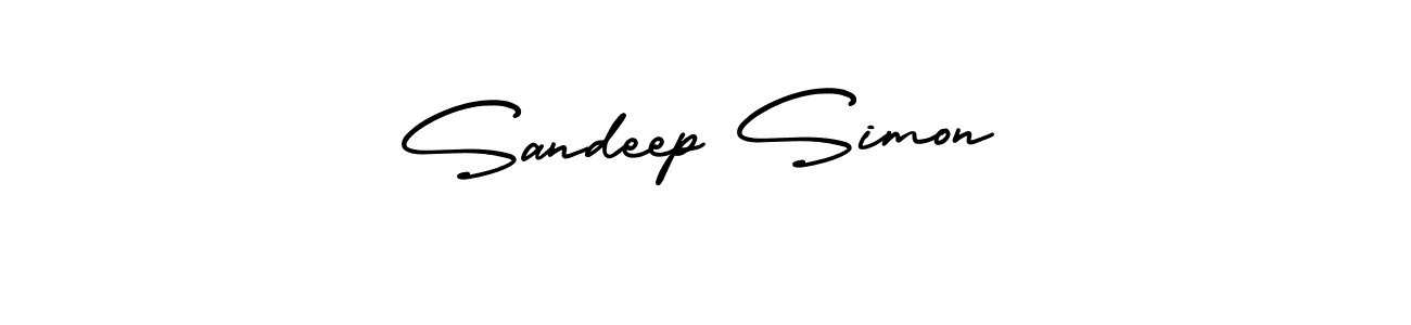 Sandeep Simon stylish signature style. Best Handwritten Sign (AmerikaSignatureDemo-Regular) for my name. Handwritten Signature Collection Ideas for my name Sandeep Simon. Sandeep Simon signature style 3 images and pictures png