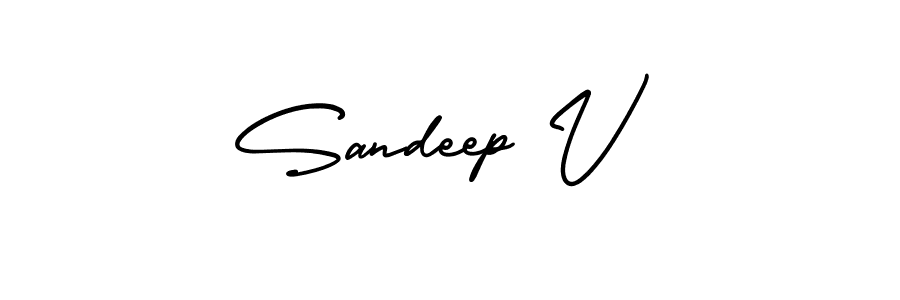 Use a signature maker to create a handwritten signature online. With this signature software, you can design (AmerikaSignatureDemo-Regular) your own signature for name Sandeep V. Sandeep V signature style 3 images and pictures png