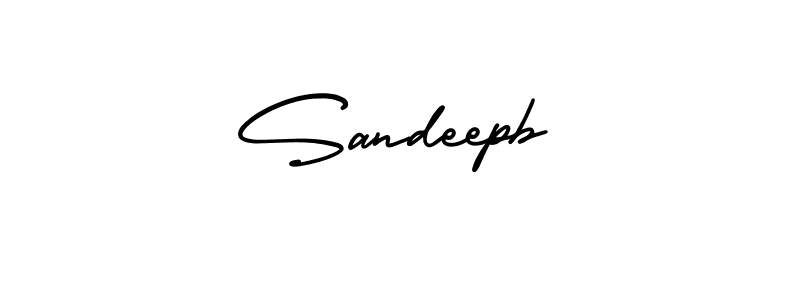 How to make Sandeepb name signature. Use AmerikaSignatureDemo-Regular style for creating short signs online. This is the latest handwritten sign. Sandeepb signature style 3 images and pictures png