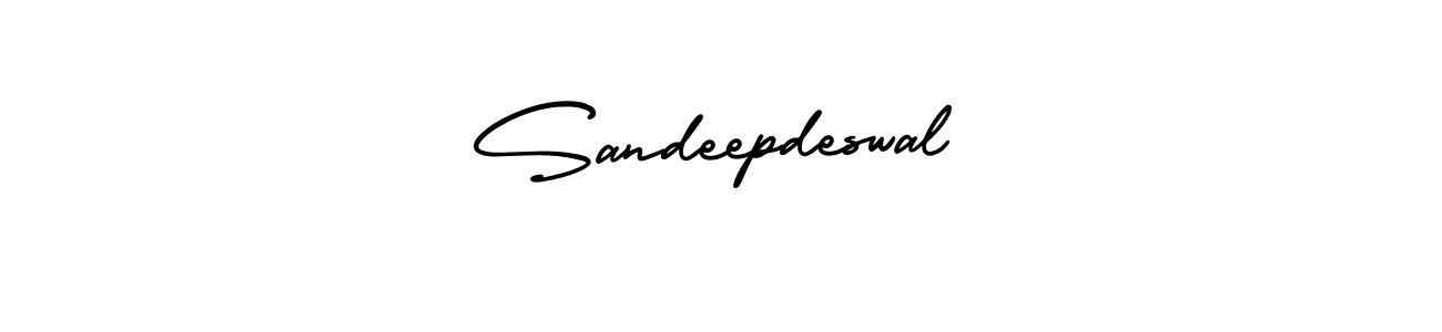 This is the best signature style for the Sandeepdeswal name. Also you like these signature font (AmerikaSignatureDemo-Regular). Mix name signature. Sandeepdeswal signature style 3 images and pictures png