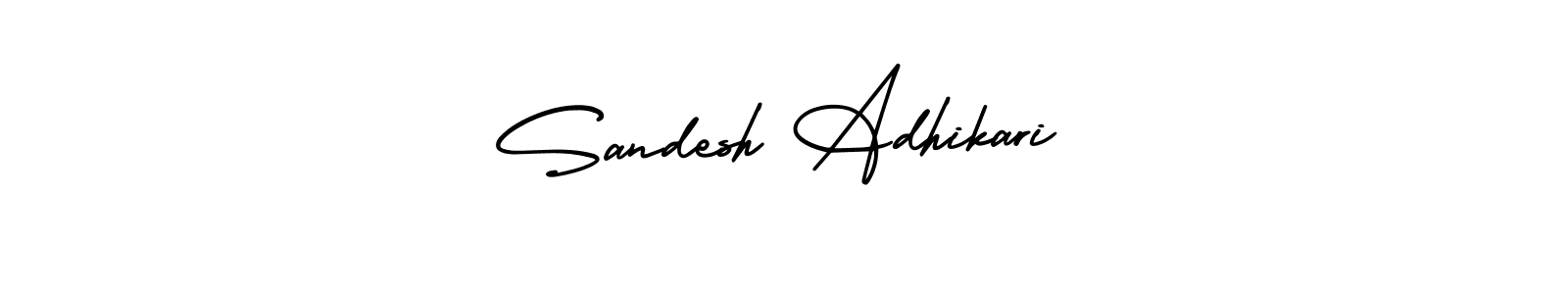 Sandesh Adhikari stylish signature style. Best Handwritten Sign (AmerikaSignatureDemo-Regular) for my name. Handwritten Signature Collection Ideas for my name Sandesh Adhikari. Sandesh Adhikari signature style 3 images and pictures png