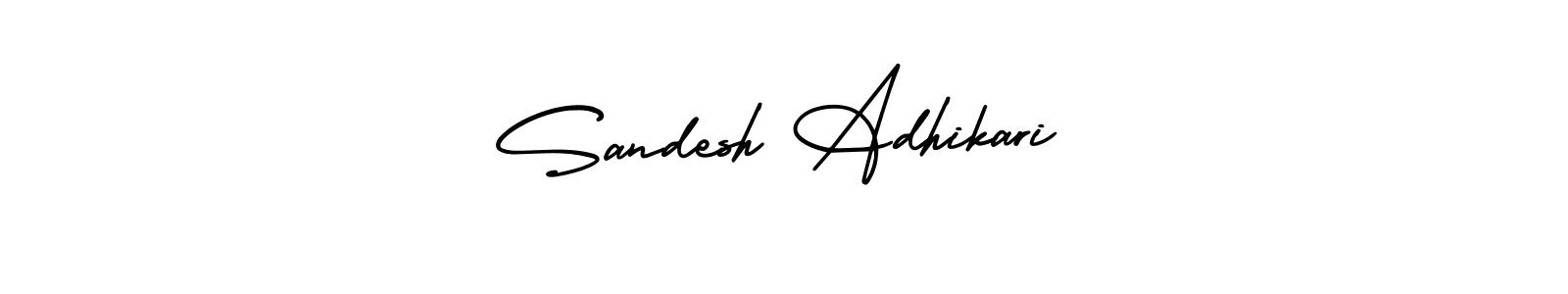 How to make Sandesh Adhikari signature? AmerikaSignatureDemo-Regular is a professional autograph style. Create handwritten signature for Sandesh Adhikari name. Sandesh Adhikari signature style 3 images and pictures png