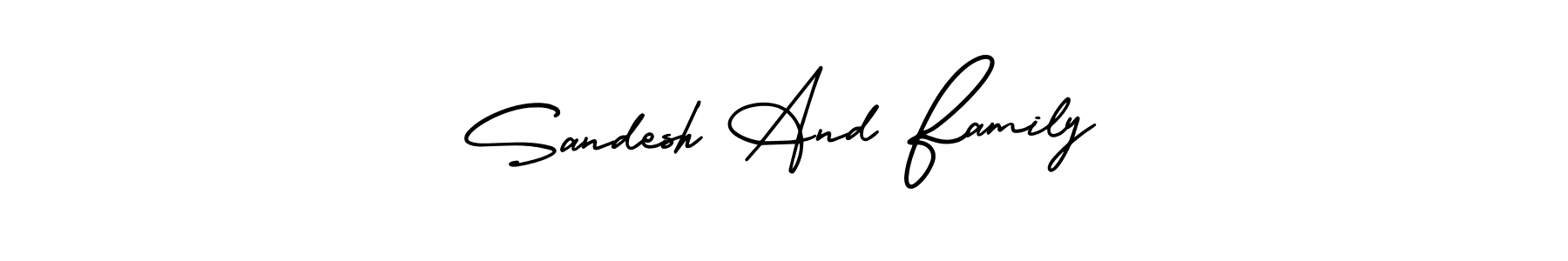 How to make Sandesh And Family signature? AmerikaSignatureDemo-Regular is a professional autograph style. Create handwritten signature for Sandesh And Family name. Sandesh And Family signature style 3 images and pictures png